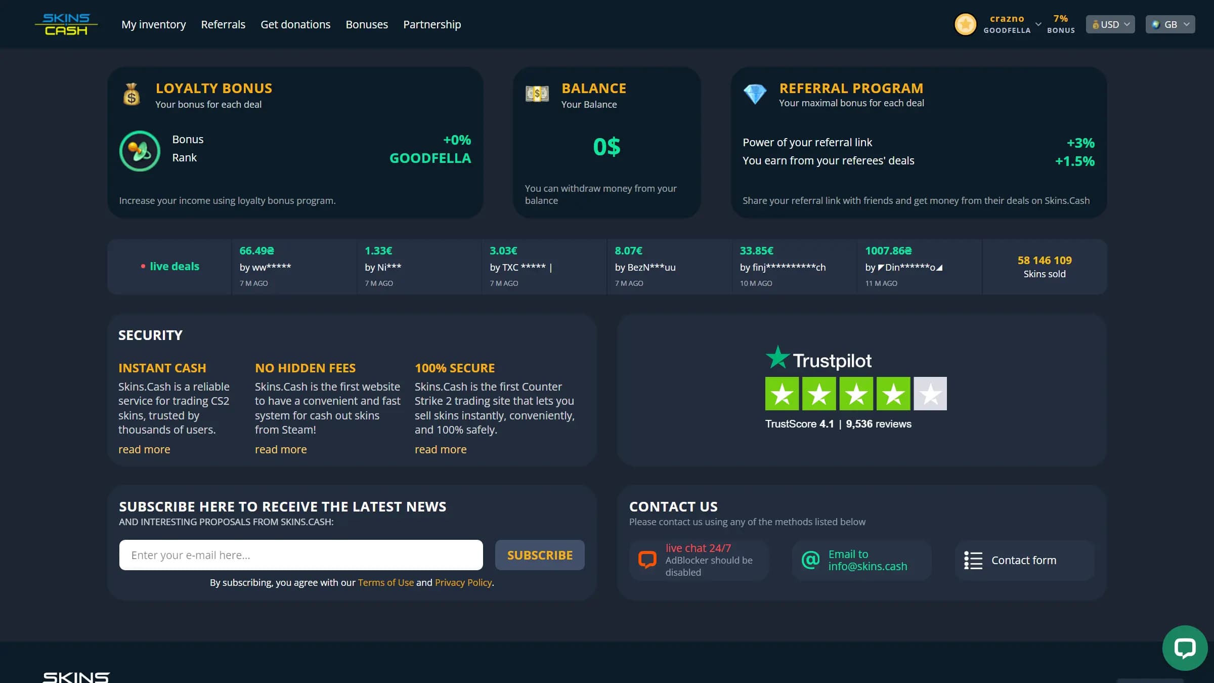 SkinsCash Home